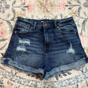 Celebrity Pink Medium Wash Distressed Jean Shorts
